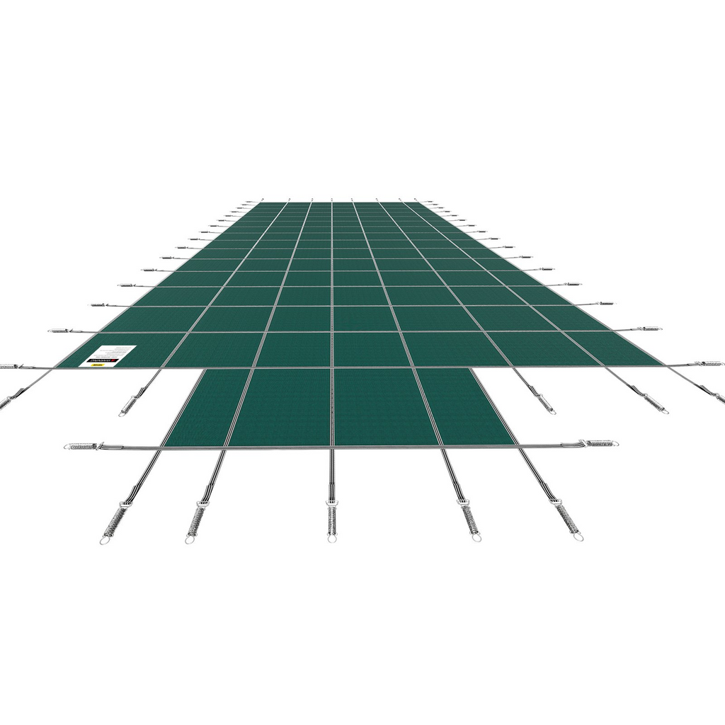 VEVOR - Cubierta de seguridad para piscinas rectangulares de 20 x 40 pies malla verde con escalones en el extremo central de 4 x 8 pies