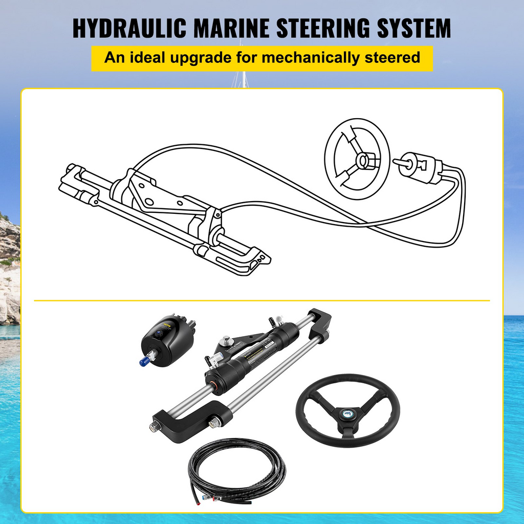 Kit de dirección hidráulica para barco VEVOR de 300 HP