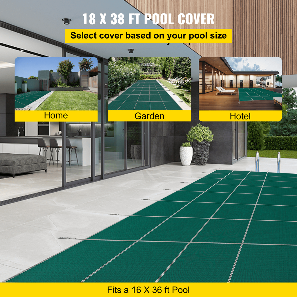 VEVOR - Cubierta de seguridad para piscinas enterradas (16 x 36 pies)