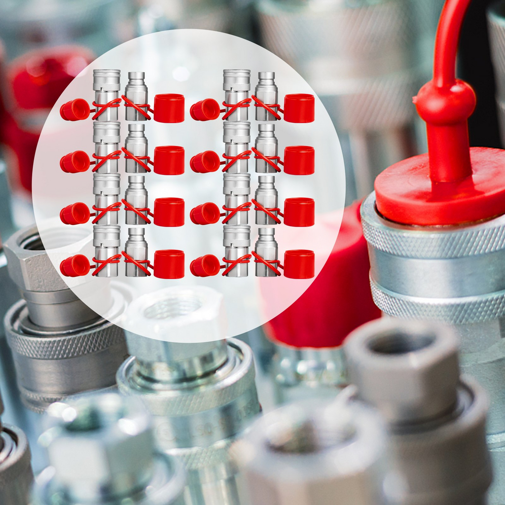 Acoplador de conexión rápida acoplamiento hidráulico 1/2" para minicargadoras VEVOR 1/2" NPT 8 pares 27.6 MPa (ISO 16028)