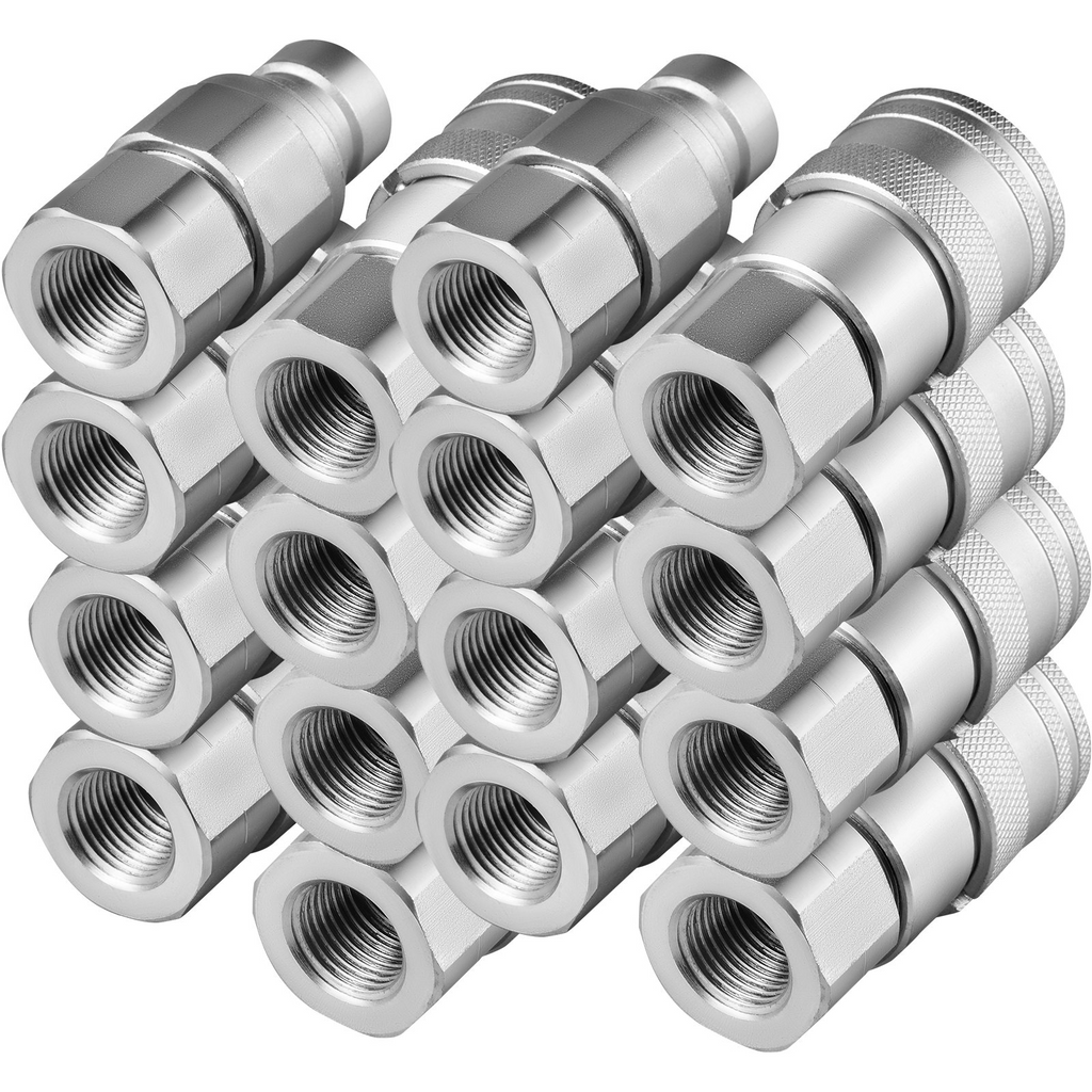 Acoplador de conexión rápida acoplamiento hidráulico 1/2" para minicargadoras VEVOR 1/2" NPT 8 pares 27.6 MPa (ISO 16028)