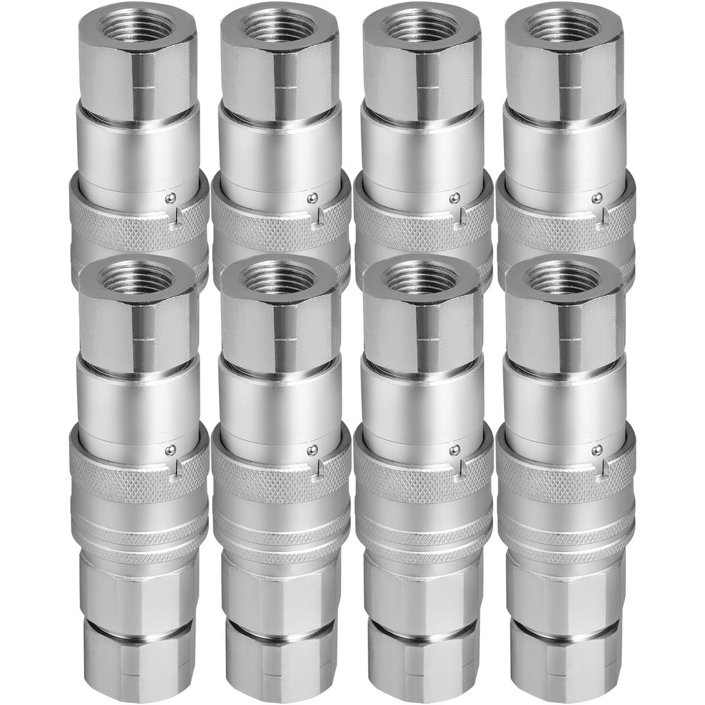 Acoplador de conexión rápida acoplamiento hidráulico 1/2" para minicargadoras VEVOR 1/2" NPT 8 pares 27.6 MPa (ISO 16028)