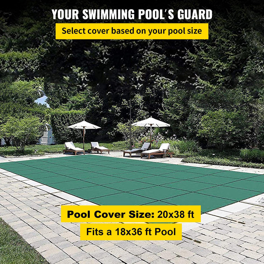Cubierta de seguridad para piscinas rectangulares de 20 x 38 pies