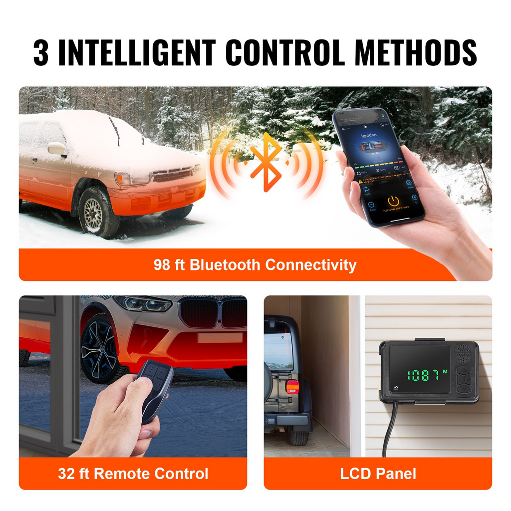 Calentador de aire diésel VEVOR de 12 V y 2 kW con aplicación Bluetooth y pantalla LCD para coche