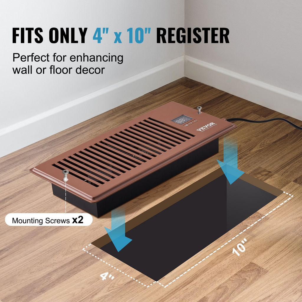Ventilador de ventilación de refuerzo VEVOR silencioso apto para orificios de ventilación de 4" x 10"