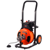 Máquina de limpieza de desagües VEVOR de 15 MTS  x 3/8 pulgadas, máquina desatascadora de alcantarillado con alimentación automática, limpiador de barrena de desagüe con 4 cortadores e interruptor de pie JH2