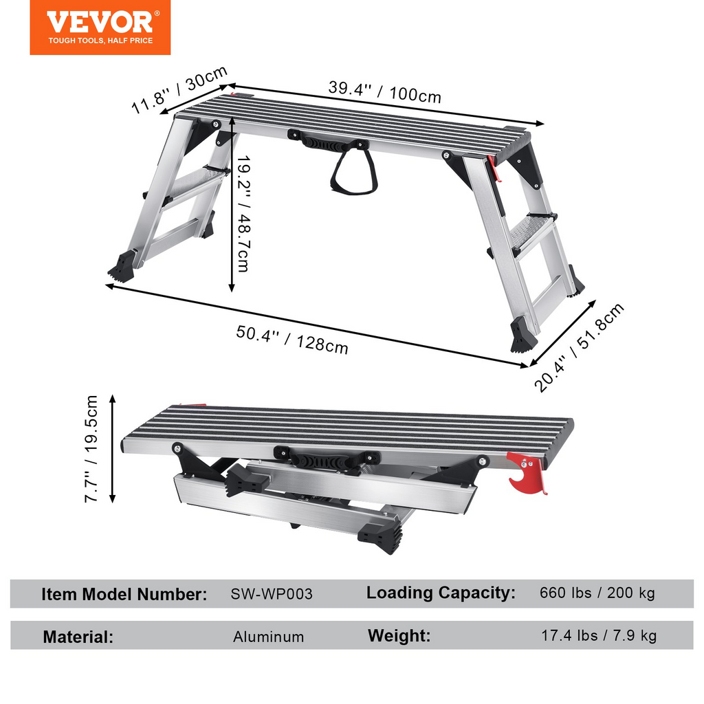 Plataforma de trabajo plegable VEVOR capacidad de carga de 660 libras
