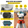 Nivel óptico automático VEVOR 26X IP54  Precisión de nivelación 1/16 "a 100 pies