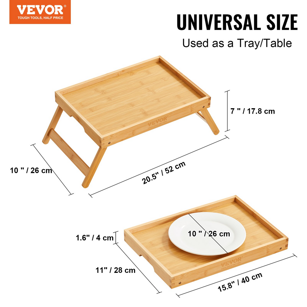 VEVOR Mesa de cama con patas plegables 15,7 "x 11"