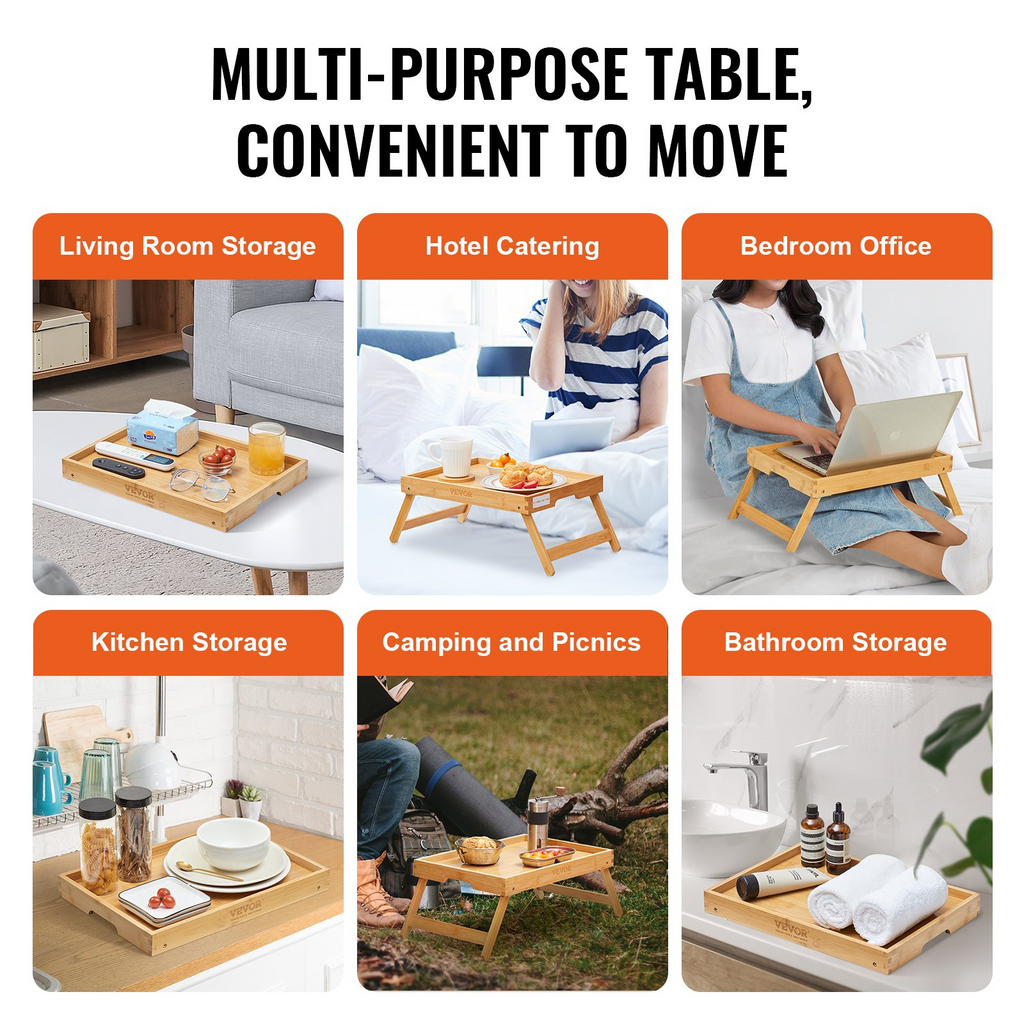 VEVOR Mesa de cama con patas plegables 15,7 "x 11"