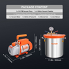 Kit de cámara de vacío de 5 galones + bomba de 3,5 CFM de VEVOR kit de desgasificación al vacío con tapa de vidrio templado JH2