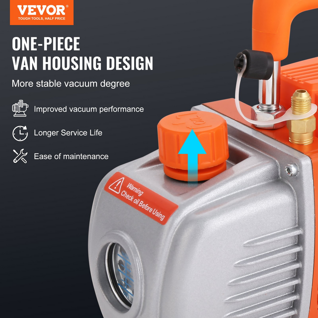 Kit de cámara de vacío de 3 galones + bomba de 3.5 CFM de VEVOR desgasificación al vacío con tapa de vidrio templado 1 etapa JH2