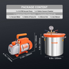 Kit de cámara de vacío de 3 galones + bomba de 3.5 CFM de VEVOR desgasificación al vacío con tapa de vidrio templado 1 etapa JH2