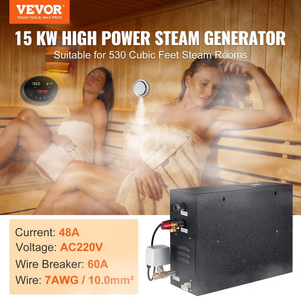 Generador de ducha de vapor VEVOR 15 kW