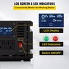 Inversor de corriente VEVOR 2000 W de CC de 12 V a CA de 120 V para automóvil