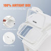 Contenedor de almacenamiento de ingredientes de 15 l con 2 tazas medidoras tapa hermética 2 piezas/juego