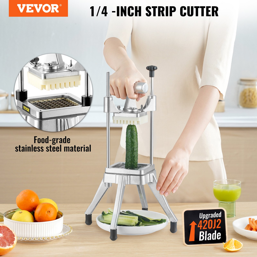 VEVOR Picadora de frutas y verduras comercial cuchilla de 1/4"