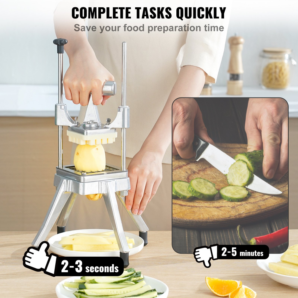 VEVOR Picadora de frutas y verduras comercial cuchilla de 1/4"