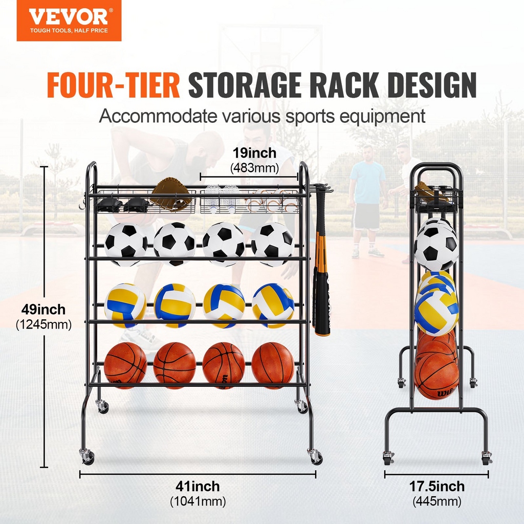 VEVOR - Soporte para baloncesto de entrenamiento con ruedas de 4 capas