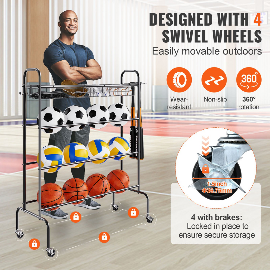VEVOR - Soporte para baloncesto de entrenamiento con ruedas de 4 capas