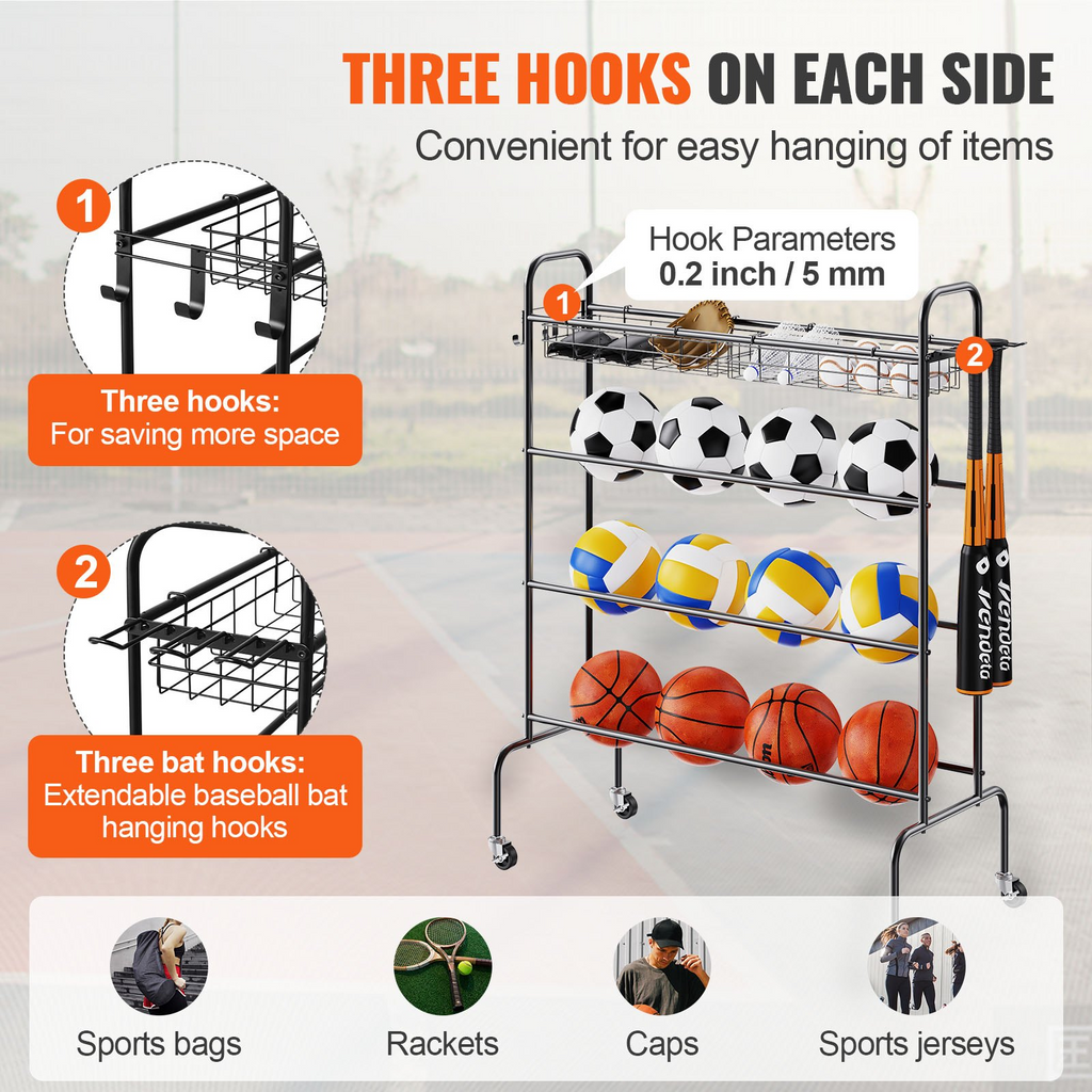 VEVOR - Soporte para baloncesto de entrenamiento con ruedas de 4 capas