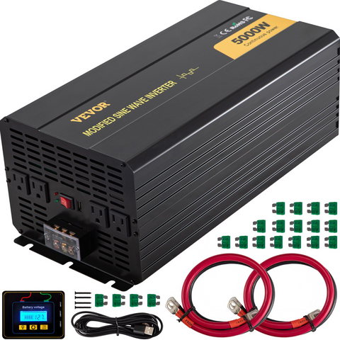 Inversor de corriente VEVOR 5000 W convertidor de CC de 12 V a CA de 120 V