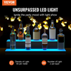VEVOR Estante de exhibición de botellas de licor iluminado con LED 2 niveles de 30 pulgadas