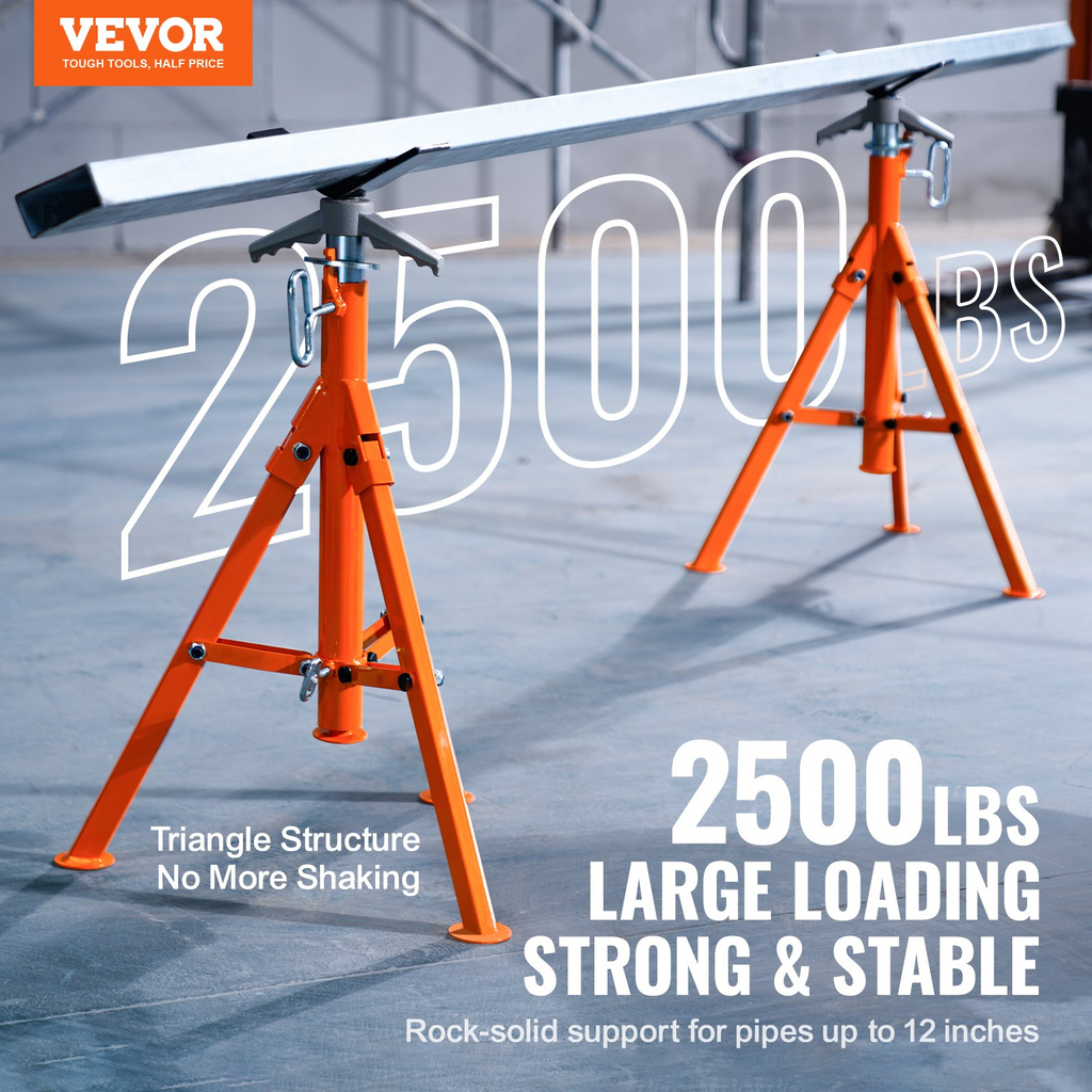 Soporte para tubos VEVOR de 2500 libras ajustable en altura de 27,2" a 52"
