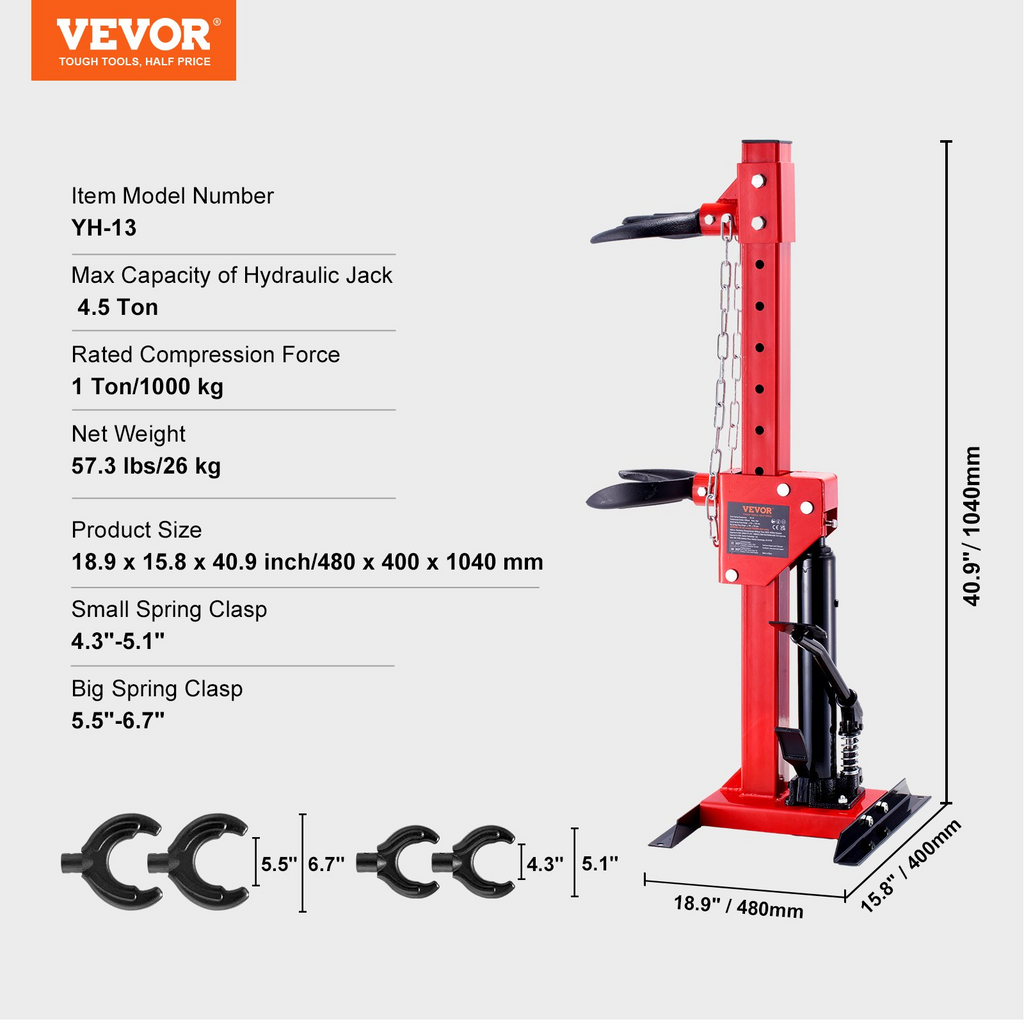Compresor de resorte de puntal VEVOR capacidad de gato hidráulico de 4,5 toneladas/9920 libras