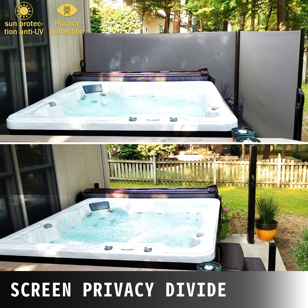 Toldo lateral retráctil VEVOR 63'' x 236'' pantalla solar para patio completamente de aluminio a prueba de óxido