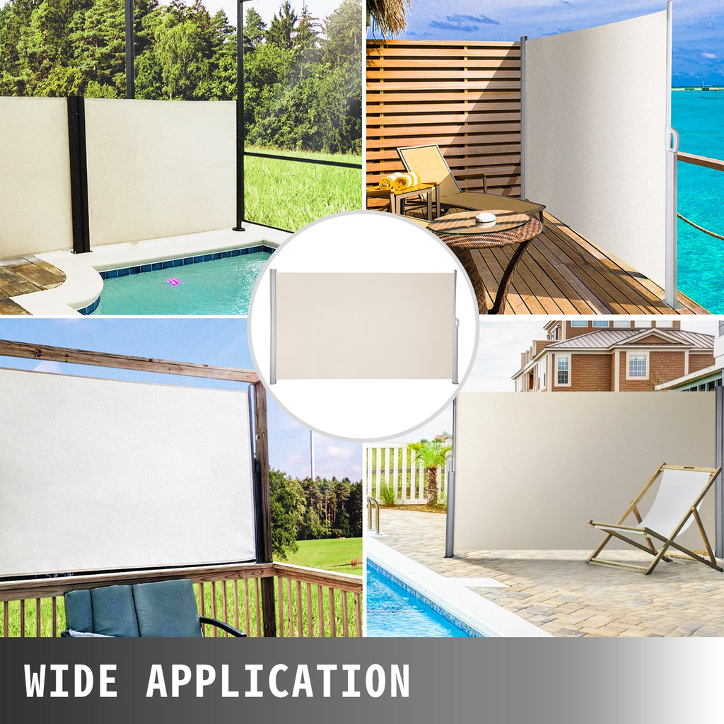 Toldo retráctil beige VEVOR de 180 x 300 cm (71 x 118 in) de aluminio resistente