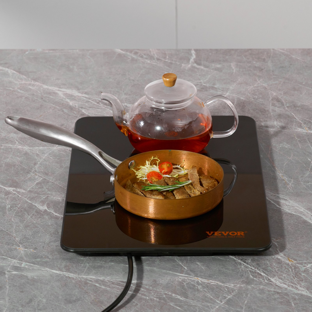 Bandeja calefactora eléctrica VEVOR portátil de vidrio templado de 16,5" x 11" con control de temperatura (65-90 ℃)