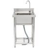 Fregadero de acero inoxidable VEVOR de 1 compartimento incluye grifo y patas 16 x 13 x 8,7 pulgadas