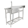 Fregadero de acero inoxidable VEVOR 1 compartimento con grifo de banco de trabajo y patas 47,2 x 19,7 x 37,4 pulgadas