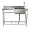 Fregadero de acero inoxidable VEVOR 1 compartimento con grifo de banco de trabajo y patas 47,2 x 19,7 x 37,4 pulgadas