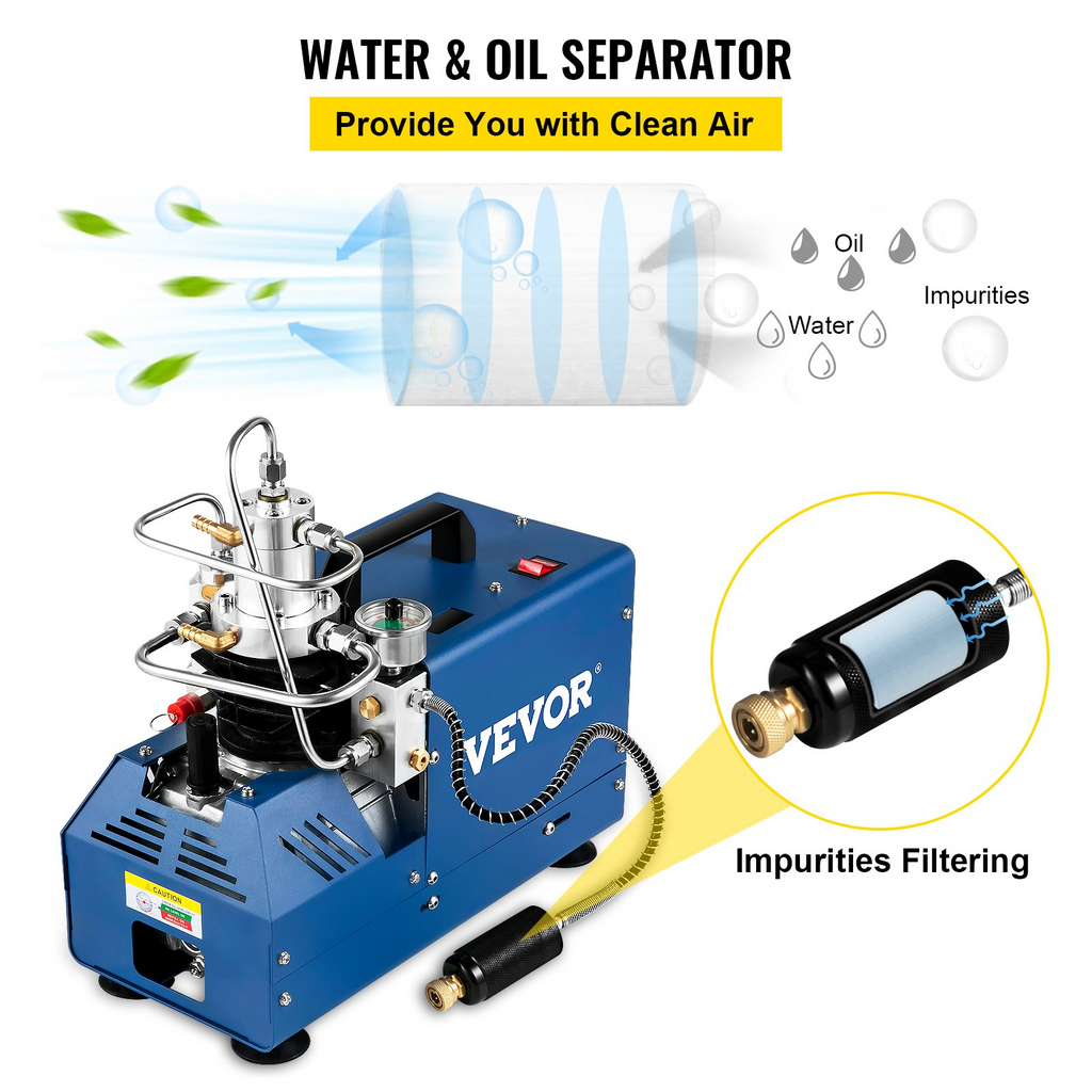 Compresor de alta presión VEVOR 4500 PSI/30 MPA/300 BAR 1800 W y 110 V