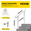 VEVOR Outdoor Stair Railing Kit, 3 FT Handrails 2-3 Steps, Adjustable Angle White Aluminum Stair Hand Rail for The Elderly, Handrails for Outdoor Steps