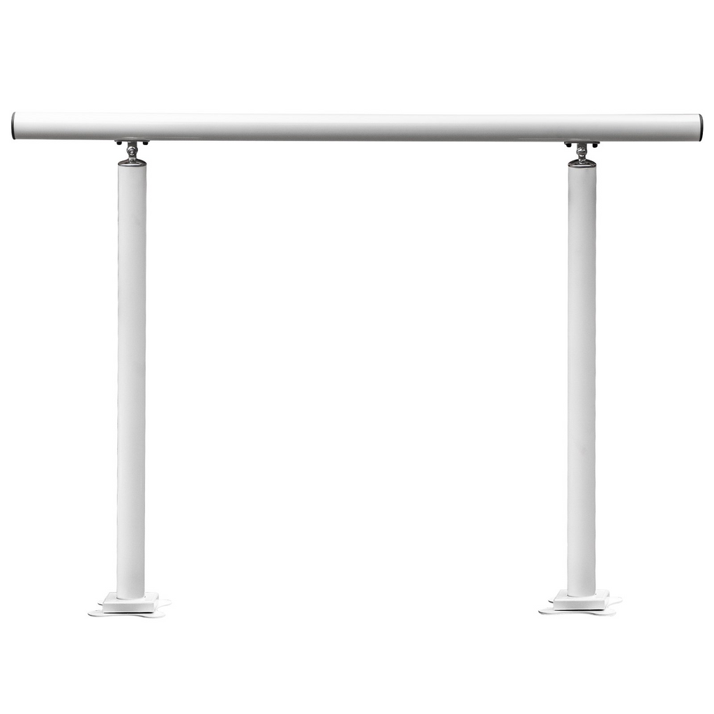 VEVOR Outdoor Stair Railing Kit, 3 FT Handrails 2-3 Steps, Adjustable Angle White Aluminum Stair Hand Rail for The Elderly, Handrails for Outdoor Steps