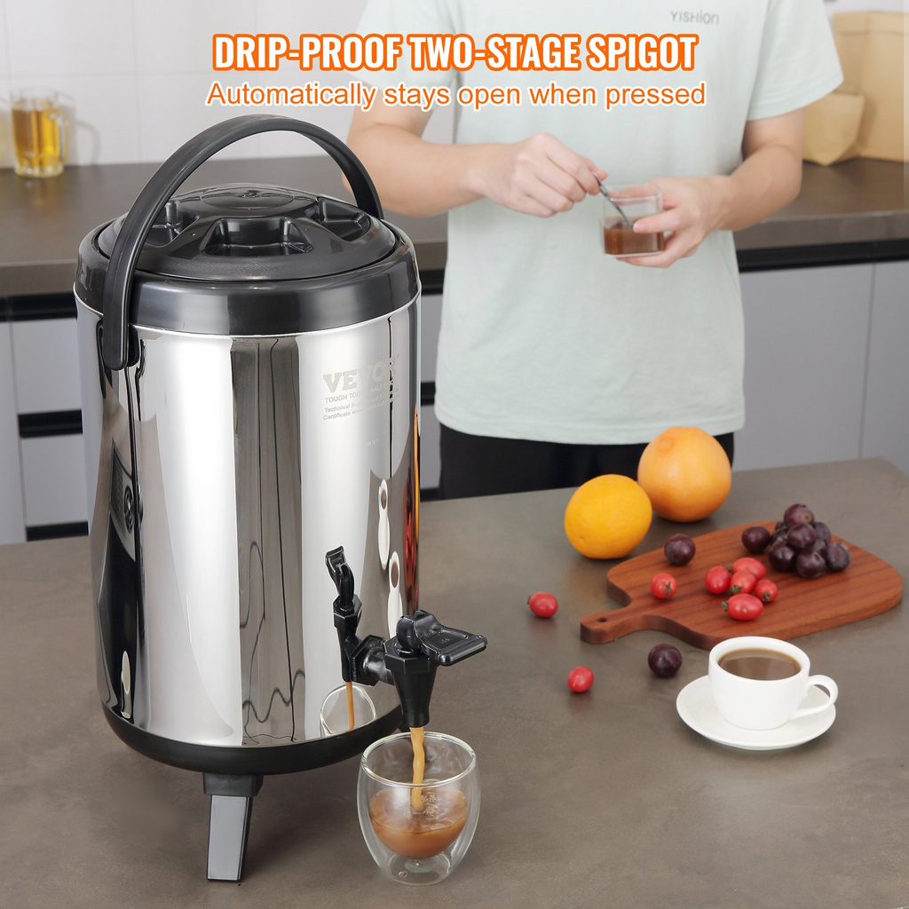 Dispensador de bebidas aislado de acero inoxidable VEVOR 2 galones (7,6 litros)