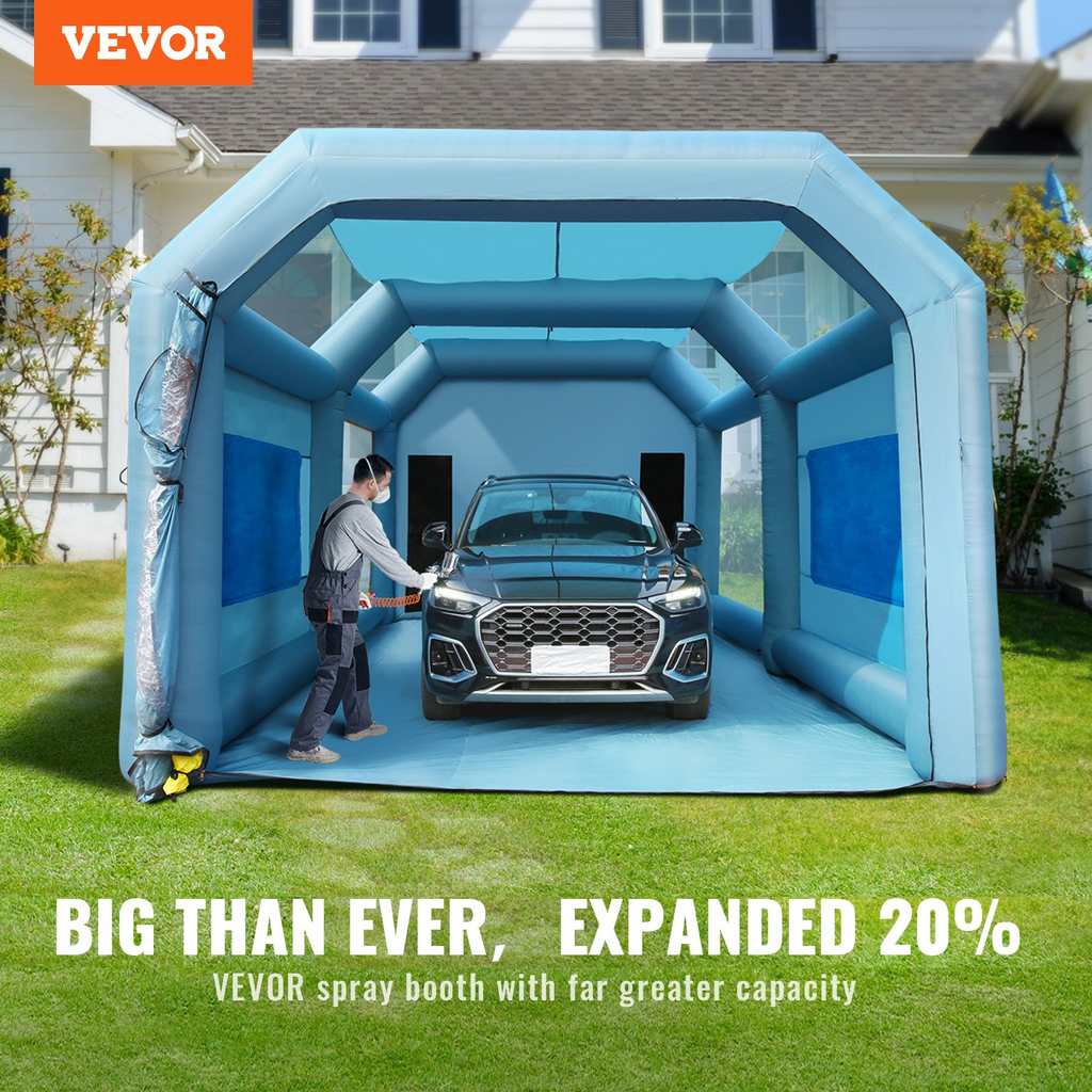 Cabina de pintura inflable VEVOR 23 x 13 x 8,5 pies  480 W + 750 W
