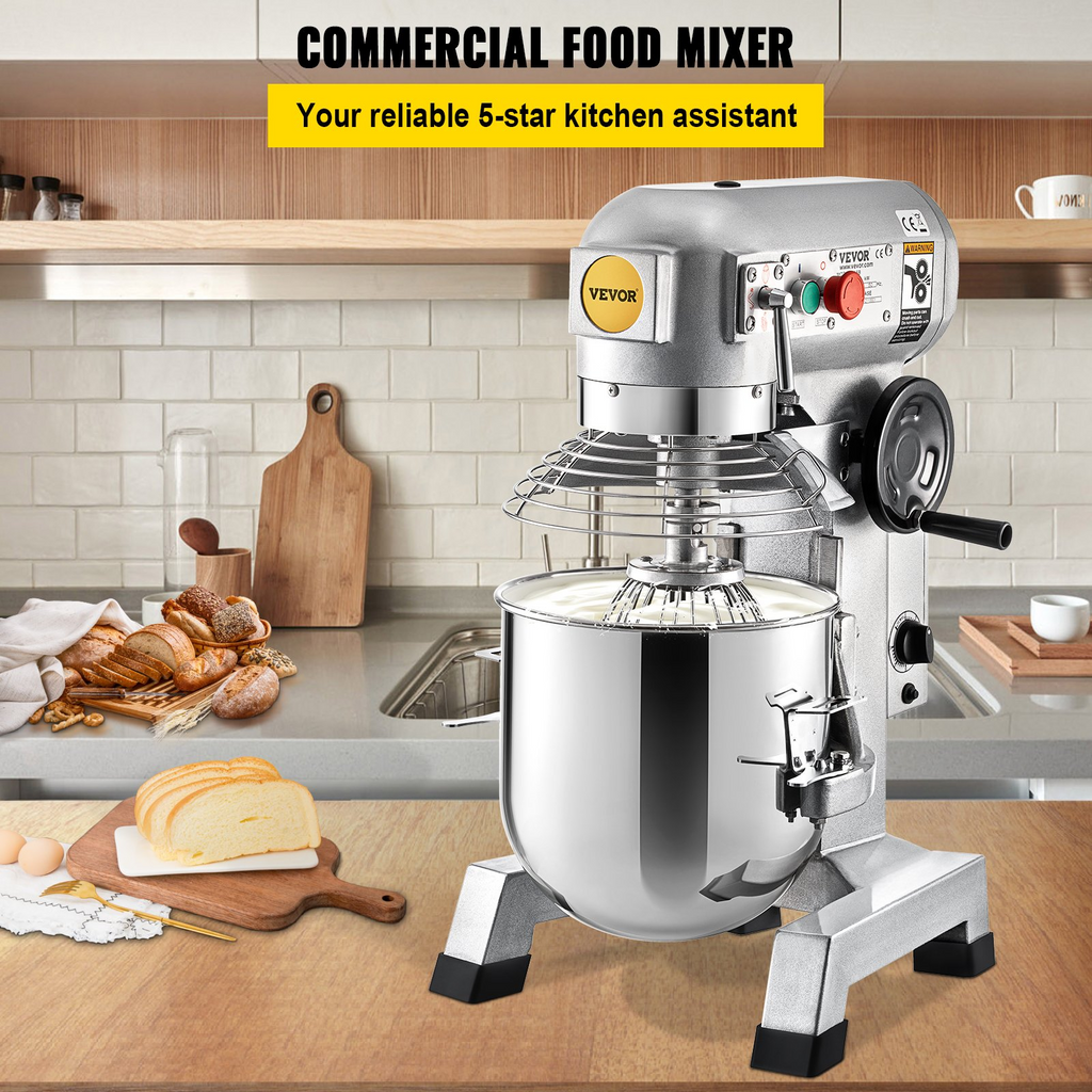 Batidora de mano comercial VEVOR de 15 cuartos con función de temporizador de 500 W con 3 velocidades ajustables 113/184/341 RPM