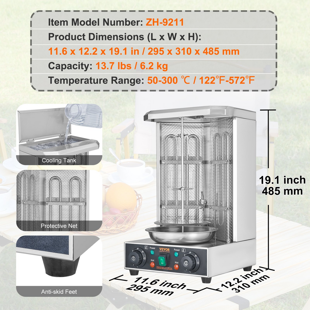 Máquina para asar capacidad de 13 libras  2 quemadores