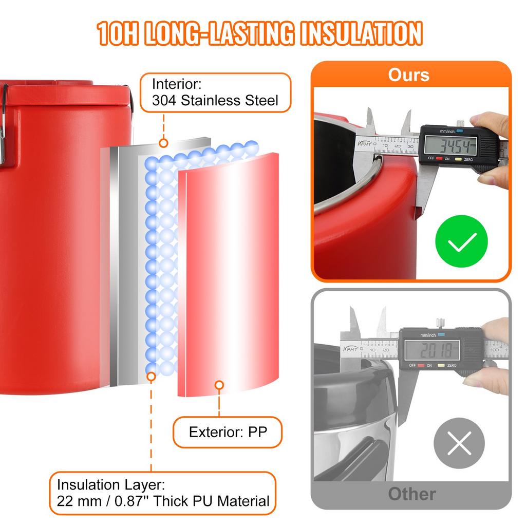 Dispensador de bebidas aislado de acero inoxidable VEVOR 4,5 galones (17,2 litros)