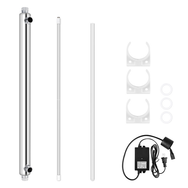 Filtro esterilizador purificador de agua UV VEVOR  con luz ultravioleta 12 GPM 110 V 55 W entrada/salida 3/4" MNTP