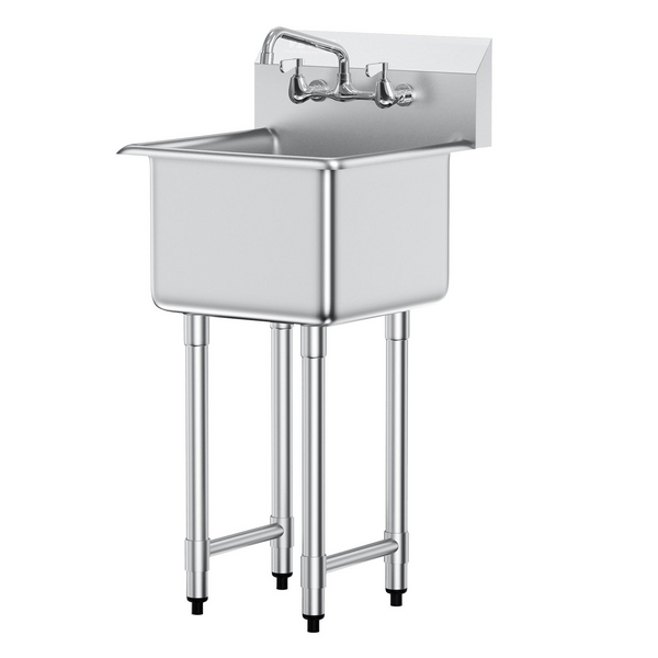Fregadero de acero inoxidable VEVOR para uso general y preparación de un solo tazón de 18" x 41"