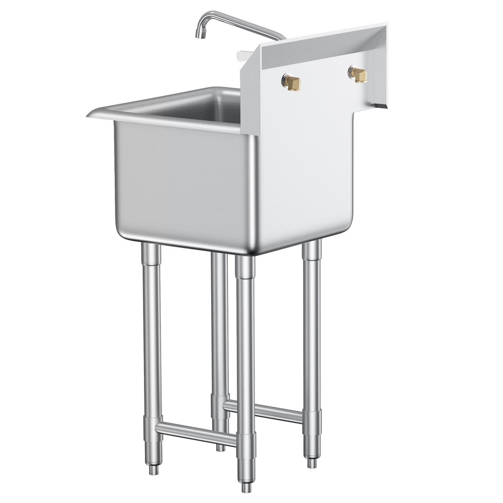 Fregadero de acero inoxidable VEVOR para uso general y preparación de un solo tazón de 18" x 41"