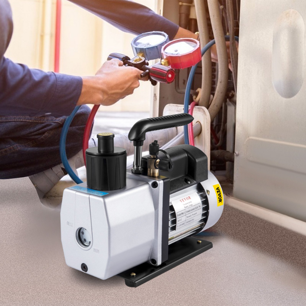 Bomba de vacío VEVOR de 5 CFM herramienta de aire acondicionado de 1/2 HP 2 etapas 110v JH2