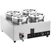 Calentador de sopa eléctrico VEVOR cuatro ollas redondas de acero inoxidable de 7,4 cuartos de galón temperatura ajustable de 86 a 185 °F de 1500 W