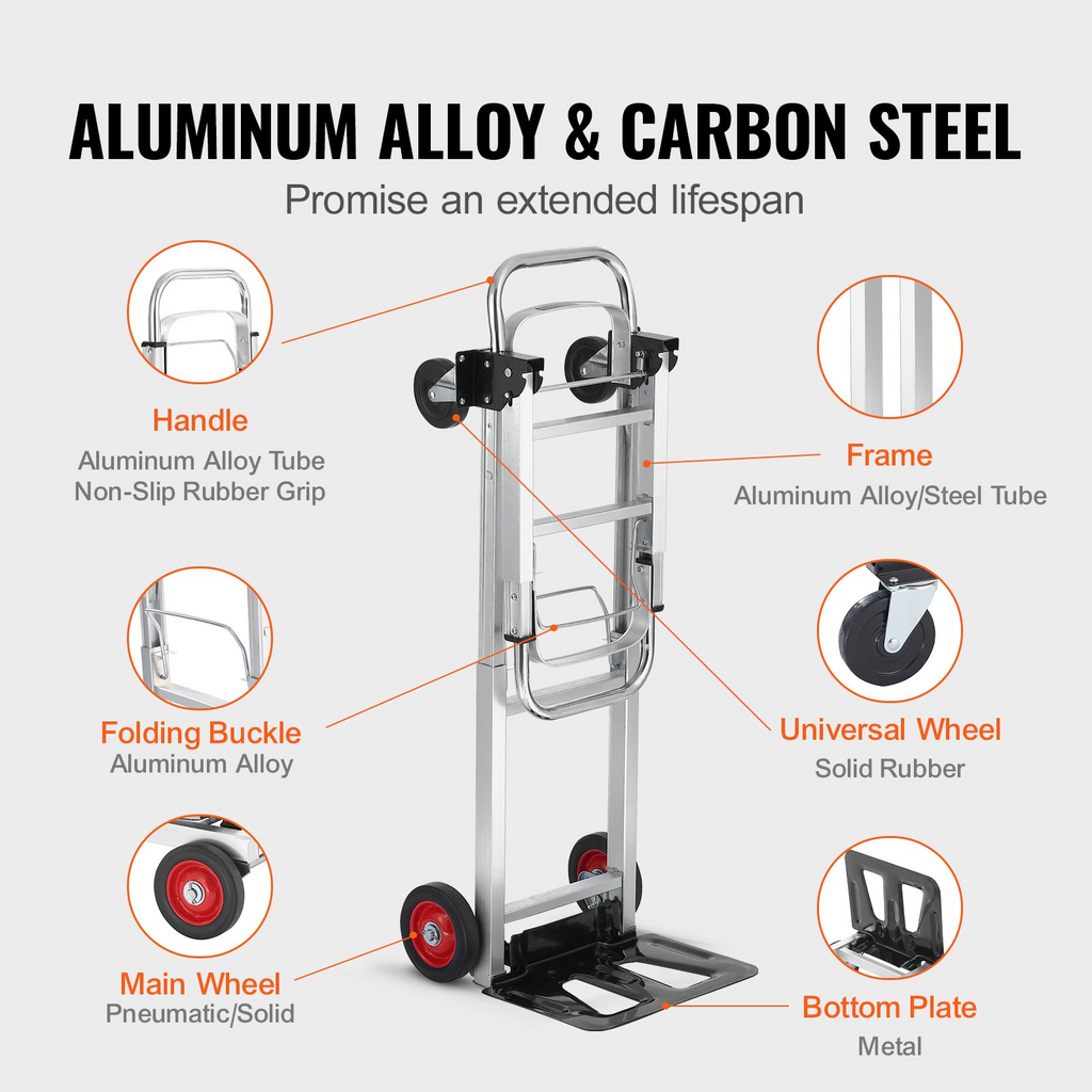 Carretilla plegable de aluminio VEVOR diseño 2 en  capacidad de 400 libras