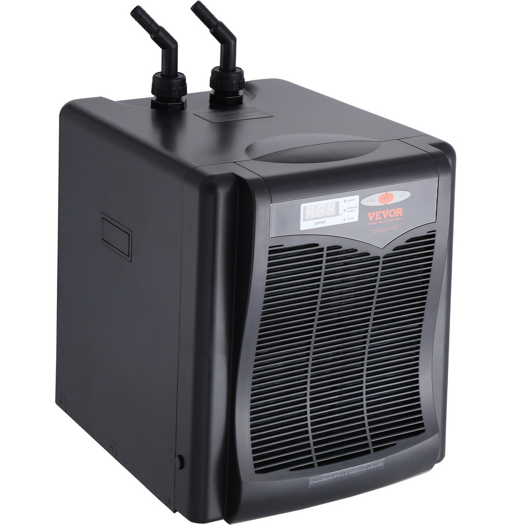 Enfriador de acuario VEVOR 110 galones 416 L hidropónico de 1/3 HP compresor de refrigeración silencioso para agua de mar y agua dulce